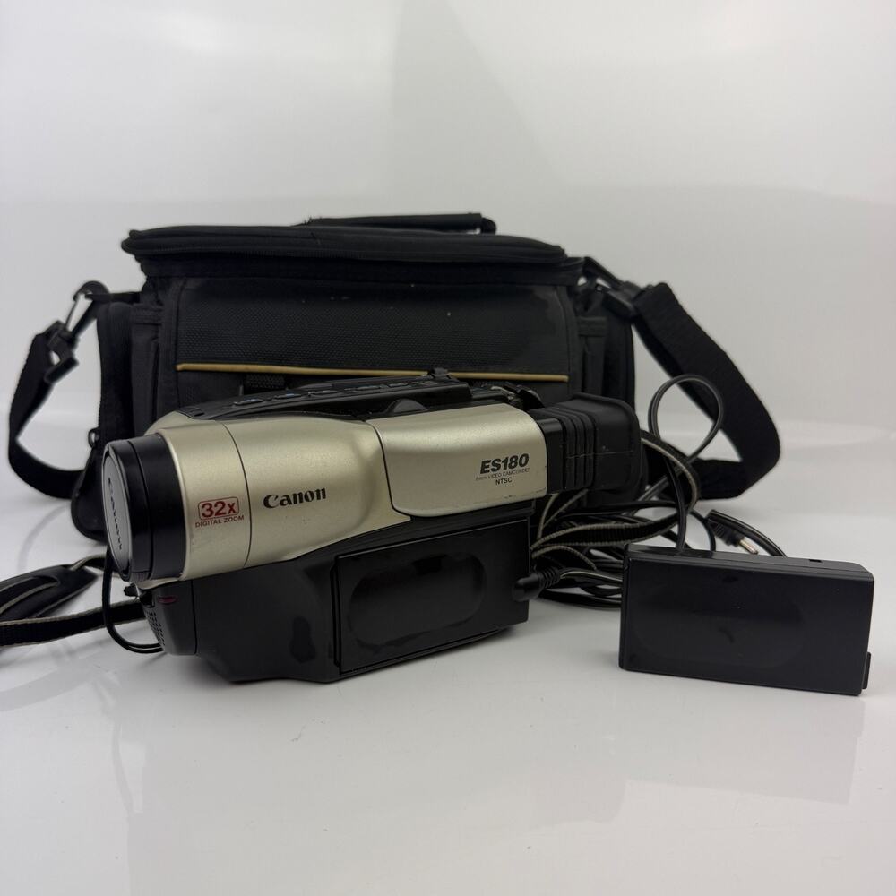 Canon ES180 8mm Video Camcorder w/ Case, Battery & Wired Battery - Not Tested